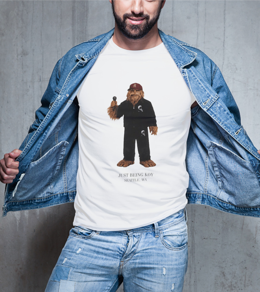 Sasquatch Portland Trail Blazers Just Being Koy Seattle WA Mascot Microphone Outfit T-Shirt