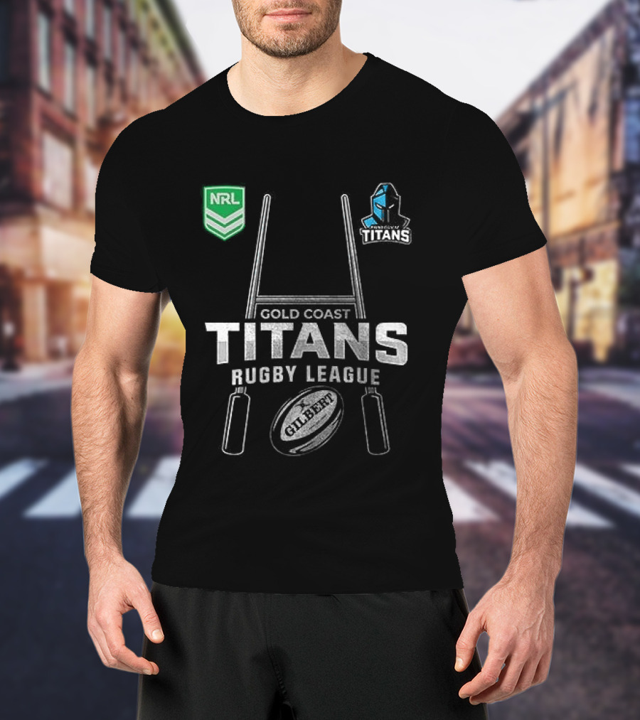 Gold Coast Titans Rugby League NRL X Harley Davidson Skeleton T-Shirt