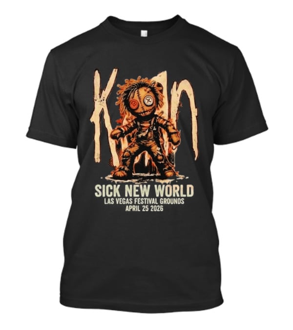 Korn Sick New World Festival 2026 Las Vegas Festival Grounds April 25 Stitch Doll T-Shirt