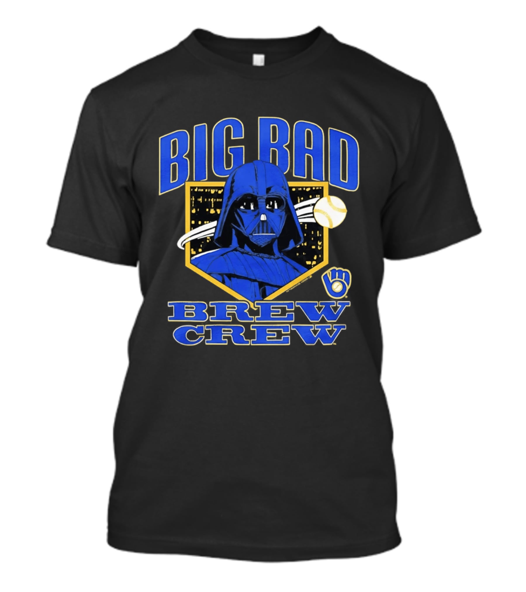 Milwaukee Brewers Big Bad Brew Crew Star Wars Dark Side Baseball T-Shirt
