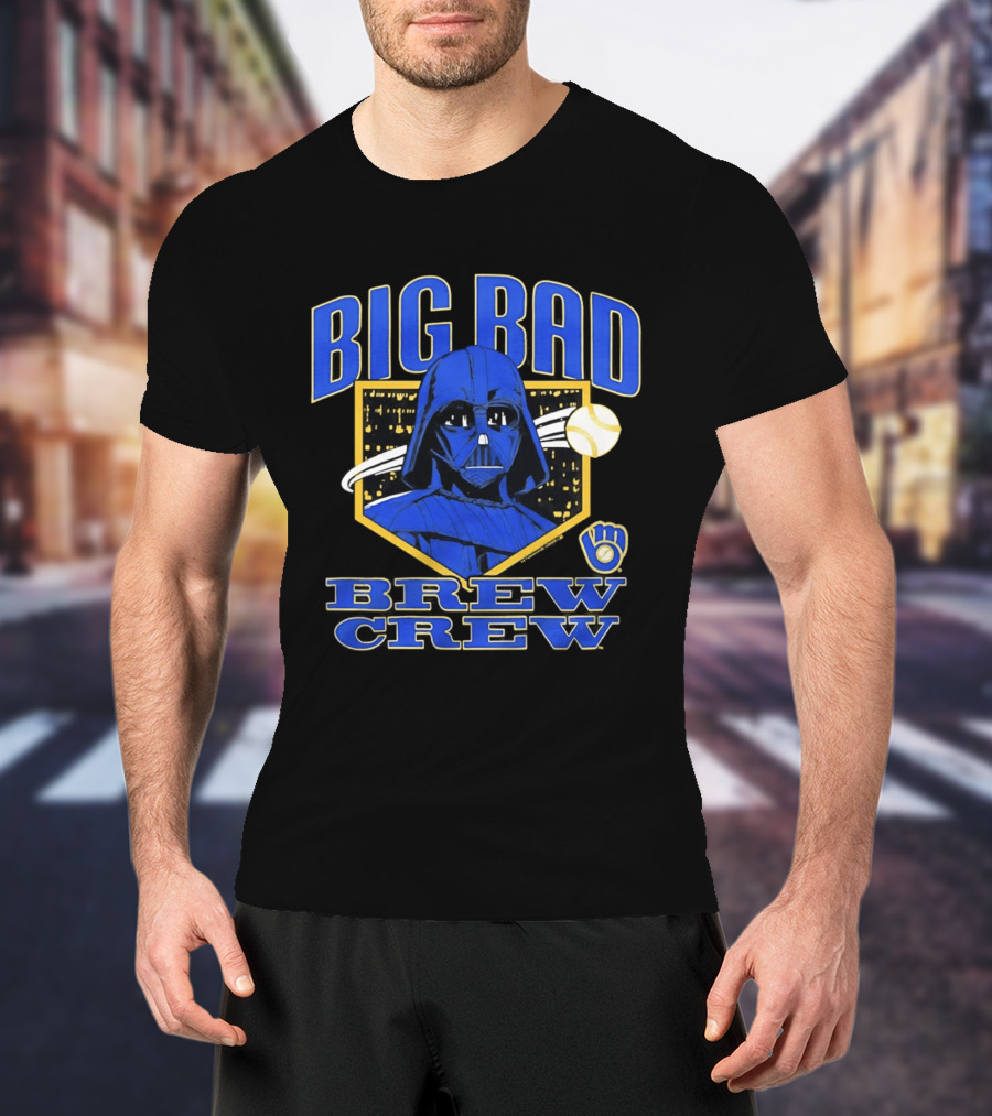 Milwaukee Brewers Big Bad Brew Crew Star Wars Dark Side Baseball T-Shirt
