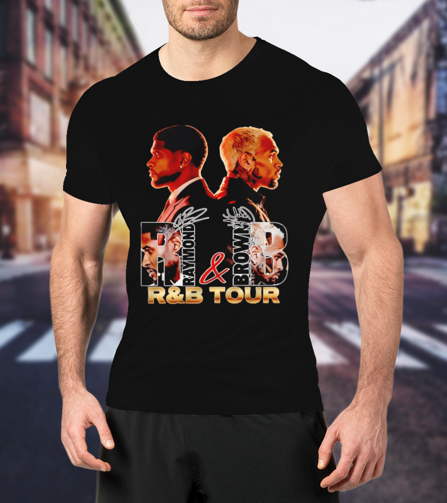 Usher Raymond And Chris Brown R&B Tour Turn One's Back Signature T-Shirt