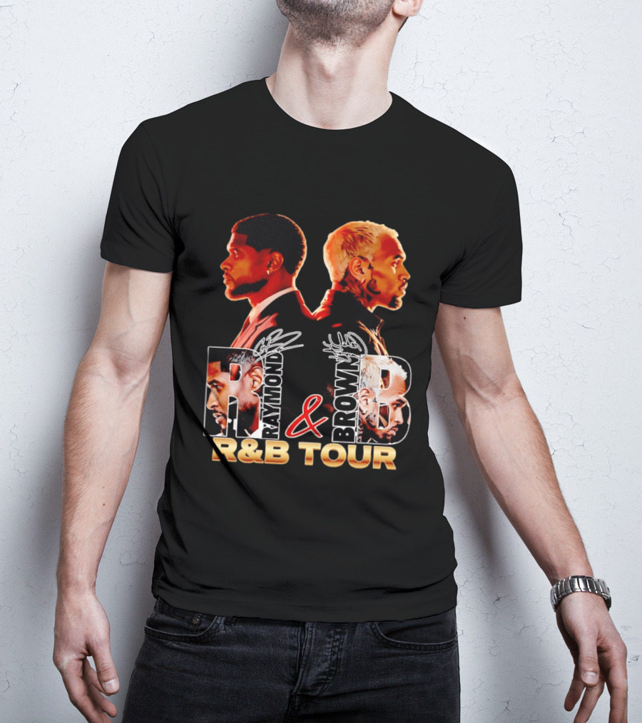Usher Raymond And Chris Brown R&B Tour Turn One's Back Signature T-Shirt