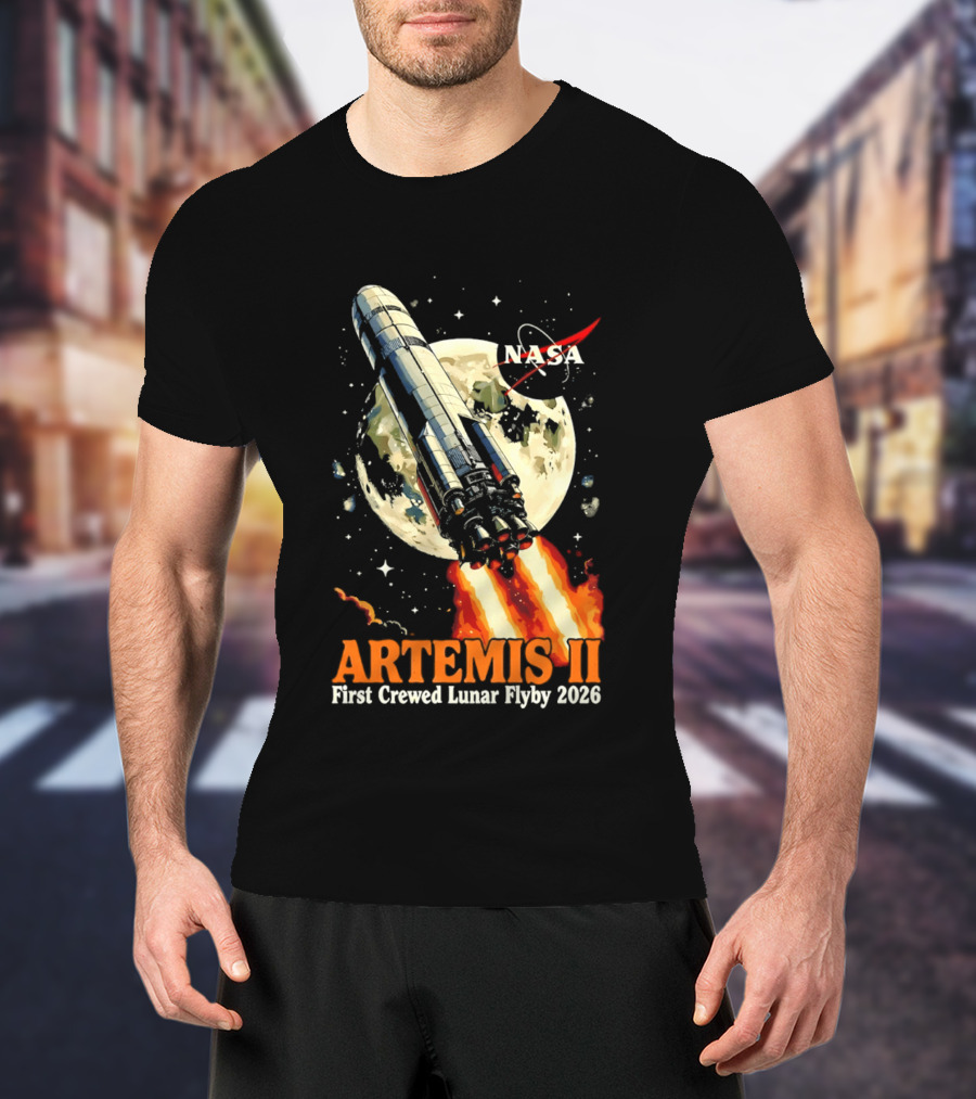 NASA Artemis II 2026 First Crewed Lunar Flyby Mission Launch T-Shirt