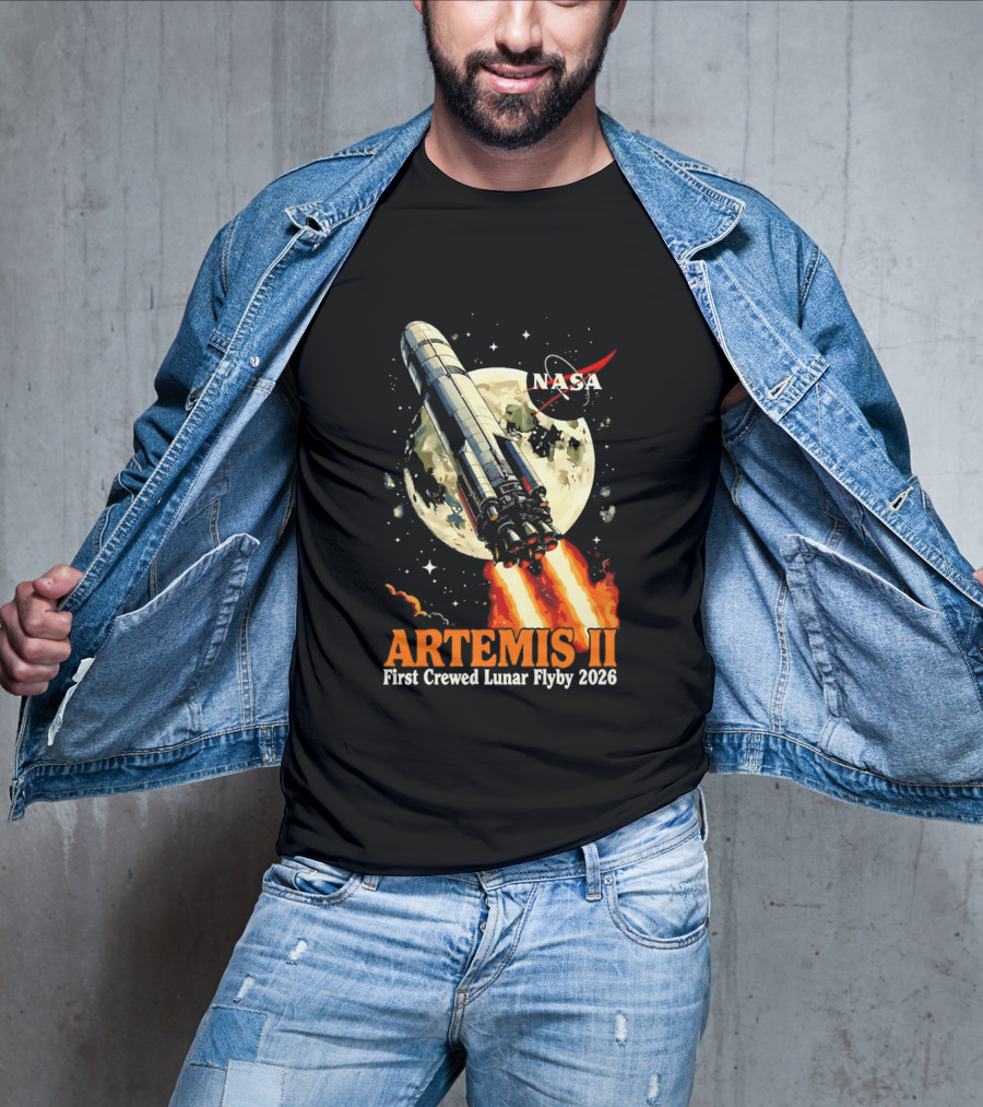 NASA Artemis II 2026 First Crewed Lunar Flyby Mission Launch T-Shirt