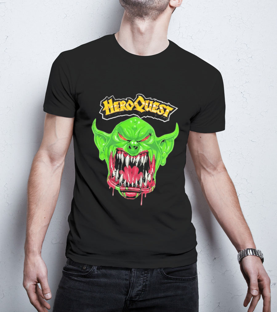 HeroQuest Orc Monster Face Graphic Iconic Fantasy Game T-Shirt