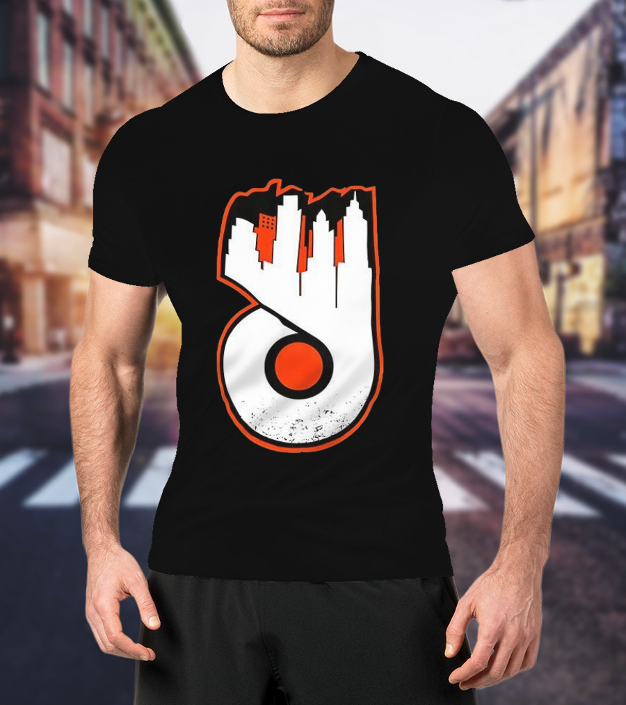 Philadelphia Flyers Skyline Emblem With Cityscape T-Shirt