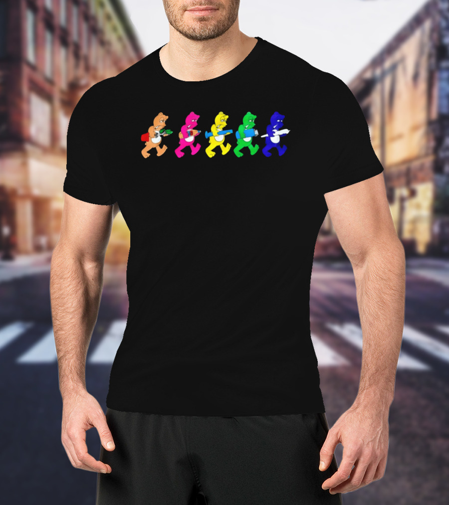 Colorful Cartoon Bears With Vibrant Smoking Accessories T-Shirt