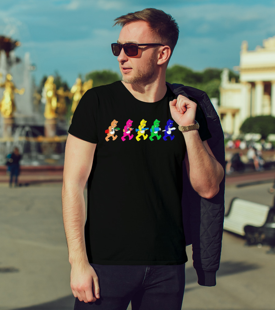 Colorful Cartoon Bears With Vibrant Smoking Accessories T-Shirt
