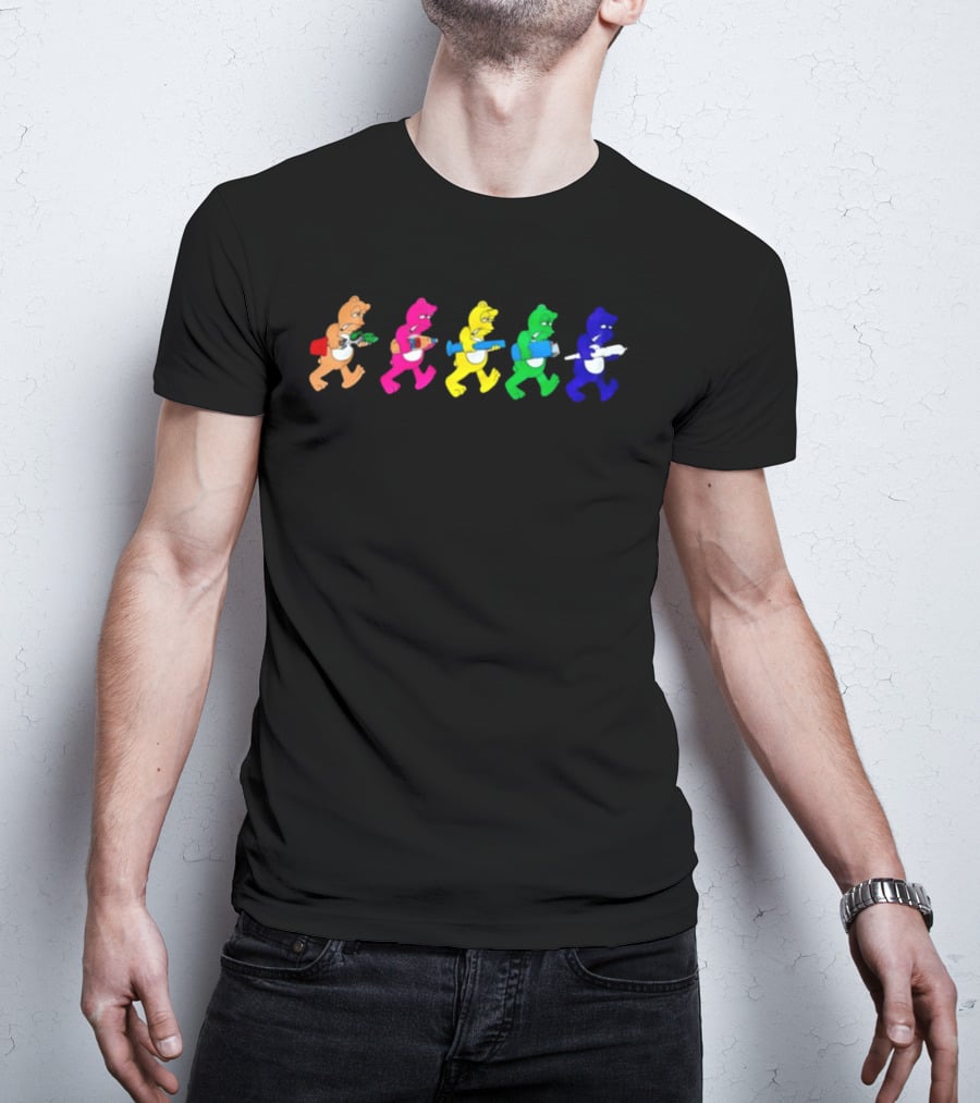 Colorful Cartoon Bears With Vibrant Smoking Accessories T-Shirt