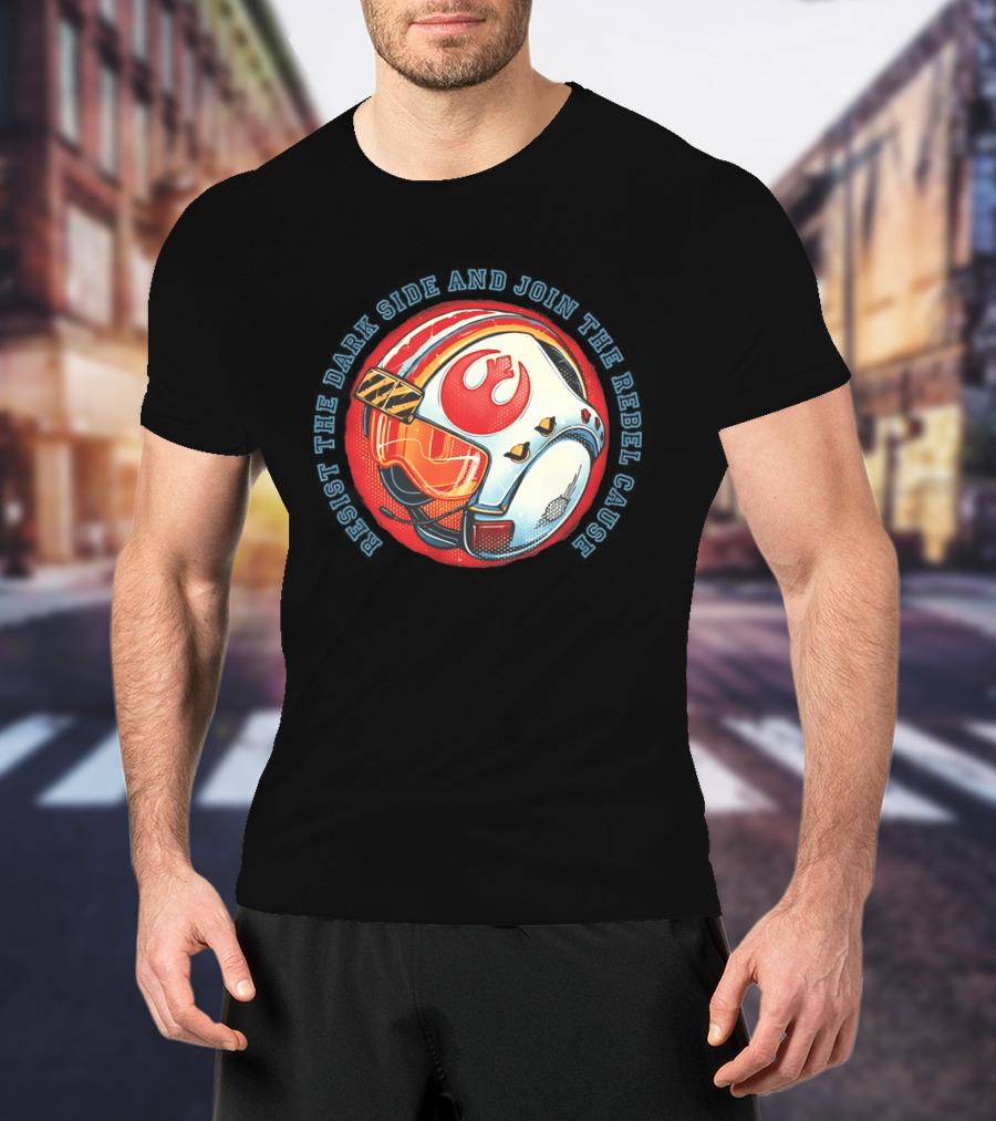 Resist The Dark Side And Join The Rebel Cause Starfighter Helmet T-Shirt