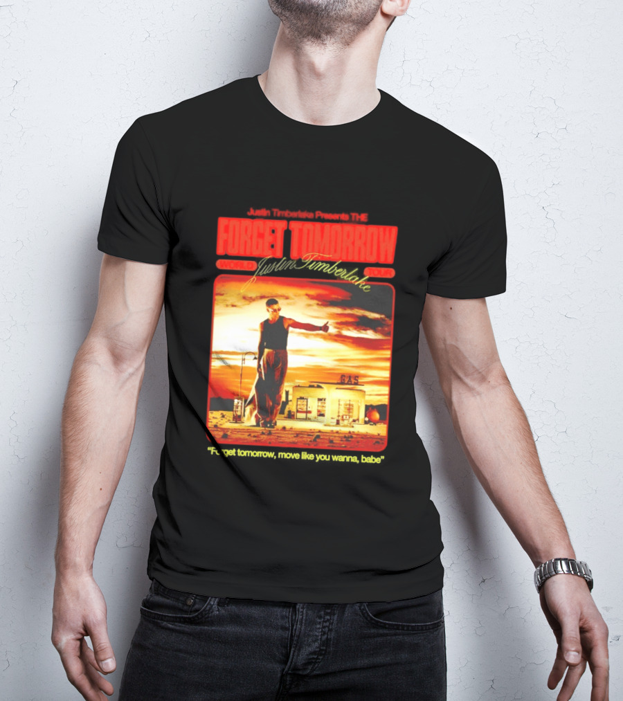 Forget Tomorrow World Tour Justin Timberlake Gas Station Scene T-Shirt