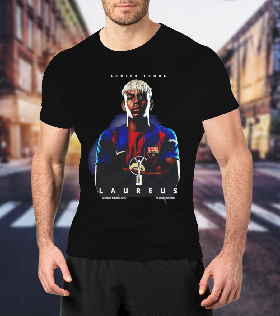 FC Barcelona Lamine Yamal Laureus World Young Sportsman 2026 Award T-Shirt