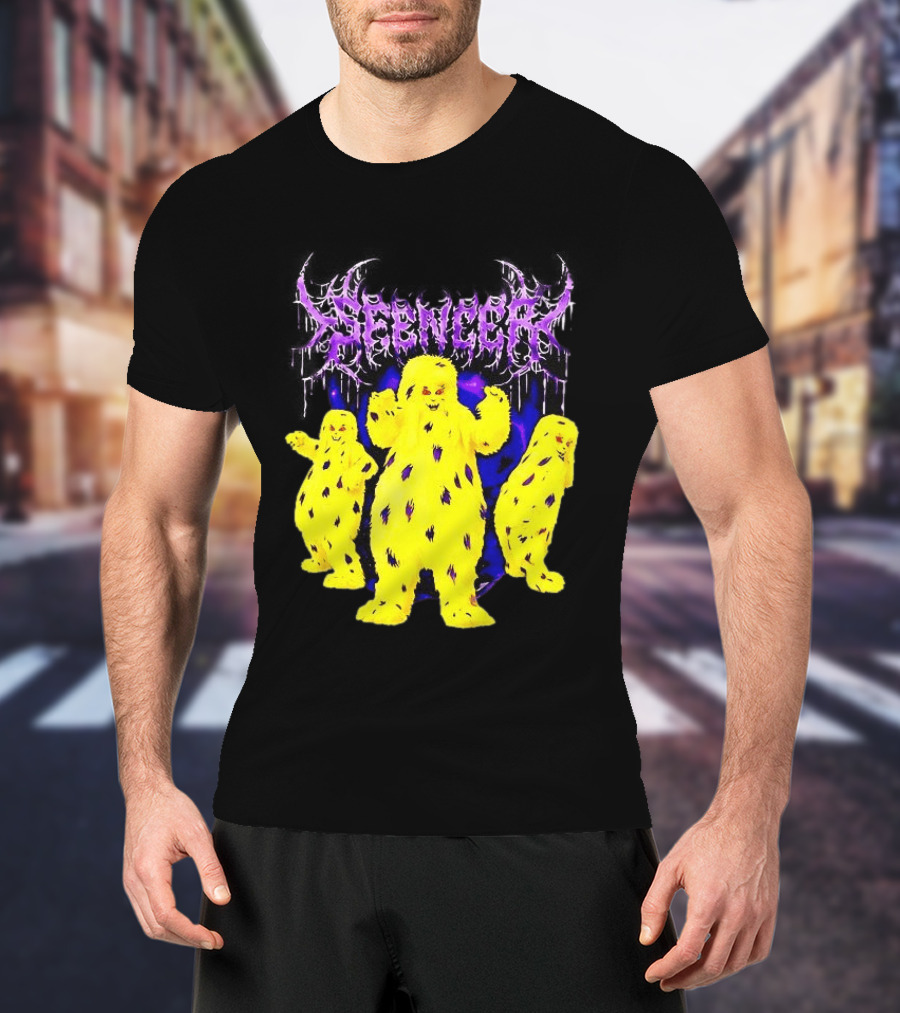 Spencer Death Metal Yeti Trio Purple Smoke Dripping T-Shirt