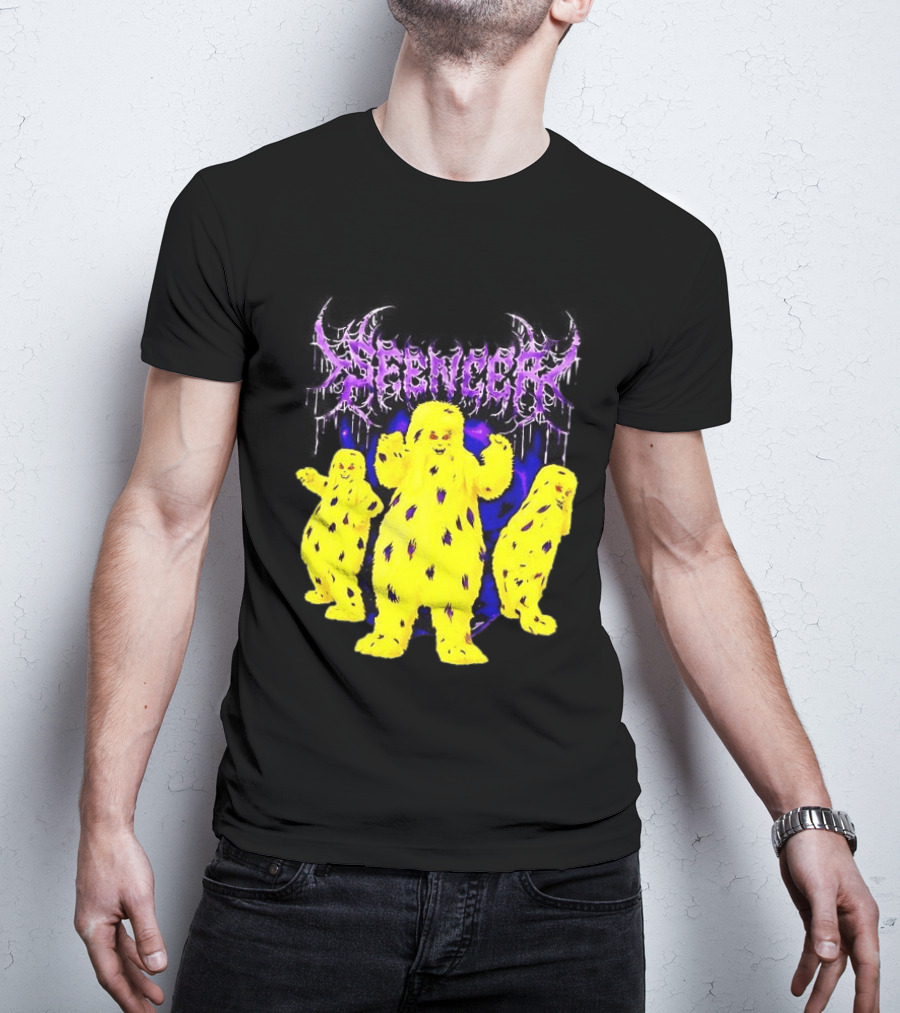 Spencer Death Metal Yeti Trio Purple Smoke Dripping T-Shirt