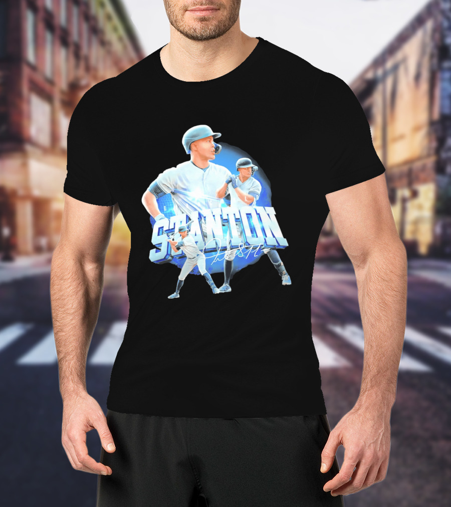 Giancarlo Stanton New York Yankees Baseball Collage T-Shirt