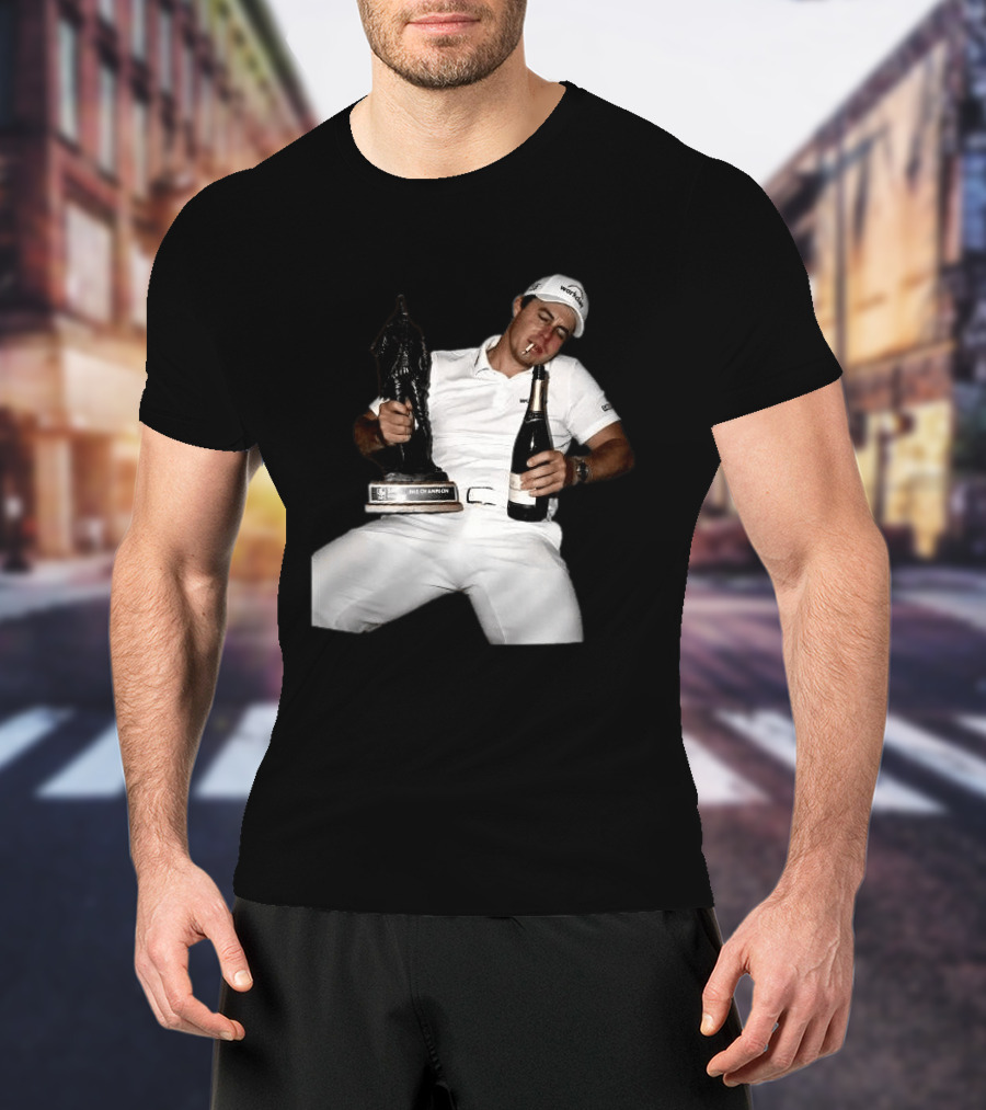 Matt Fitzpatrick Sleeping With Trophy And Wine T-Shirt