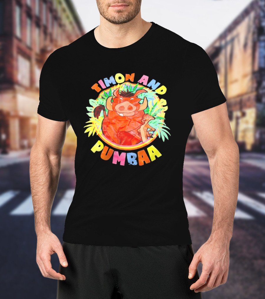 Timon And Pumbaa Colorful Jungle Adventure T-Shirt