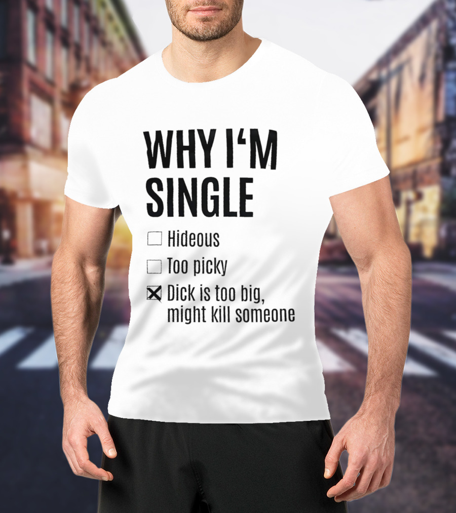 Why I'm Single Hideous Too Picky Dick Is Too Big Might Kill Someone T-Shirt
