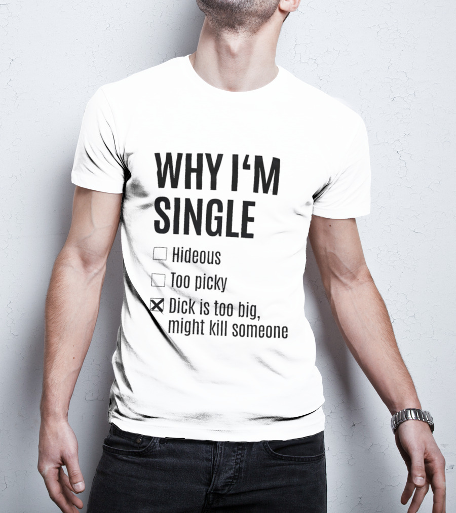 Why I'm Single Hideous Too Picky Dick Is Too Big Might Kill Someone T-Shirt