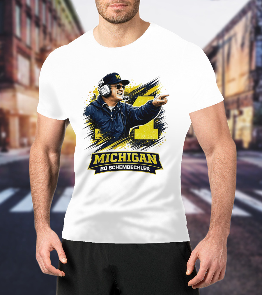 Bo Schembechler Michigan Wolverines Coach Iconic M Football T-Shirt