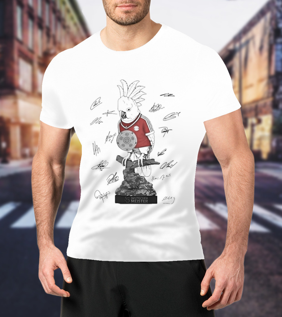 Kafer Parrot Bayern Munich Fc Bundesliga 35 Deutscher Meister Signatures T-Shirt