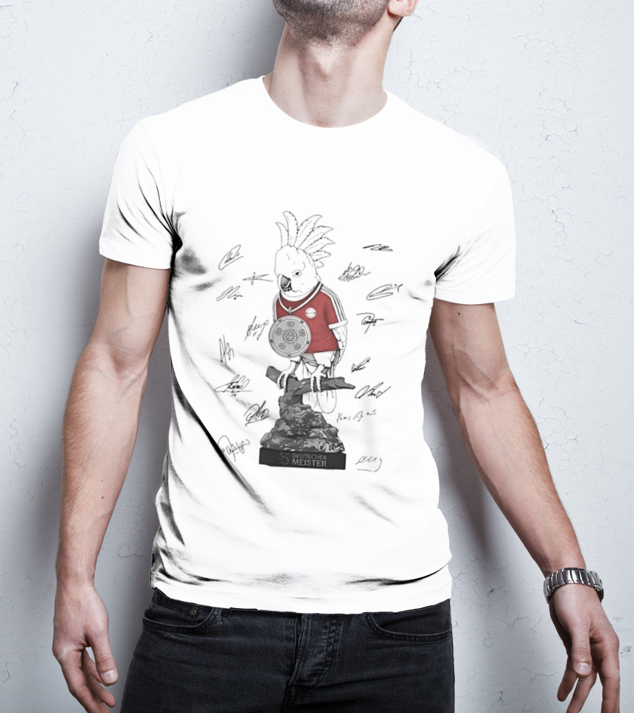 Kafer Parrot Bayern Munich Fc Bundesliga 35 Deutscher Meister Signatures T-Shirt