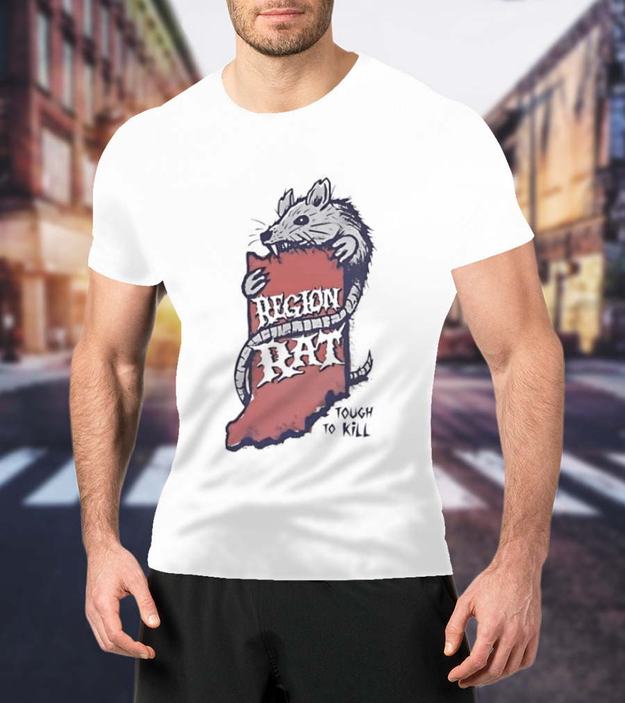 Region Rat Indiana State Map Tough To Kill T-Shirt