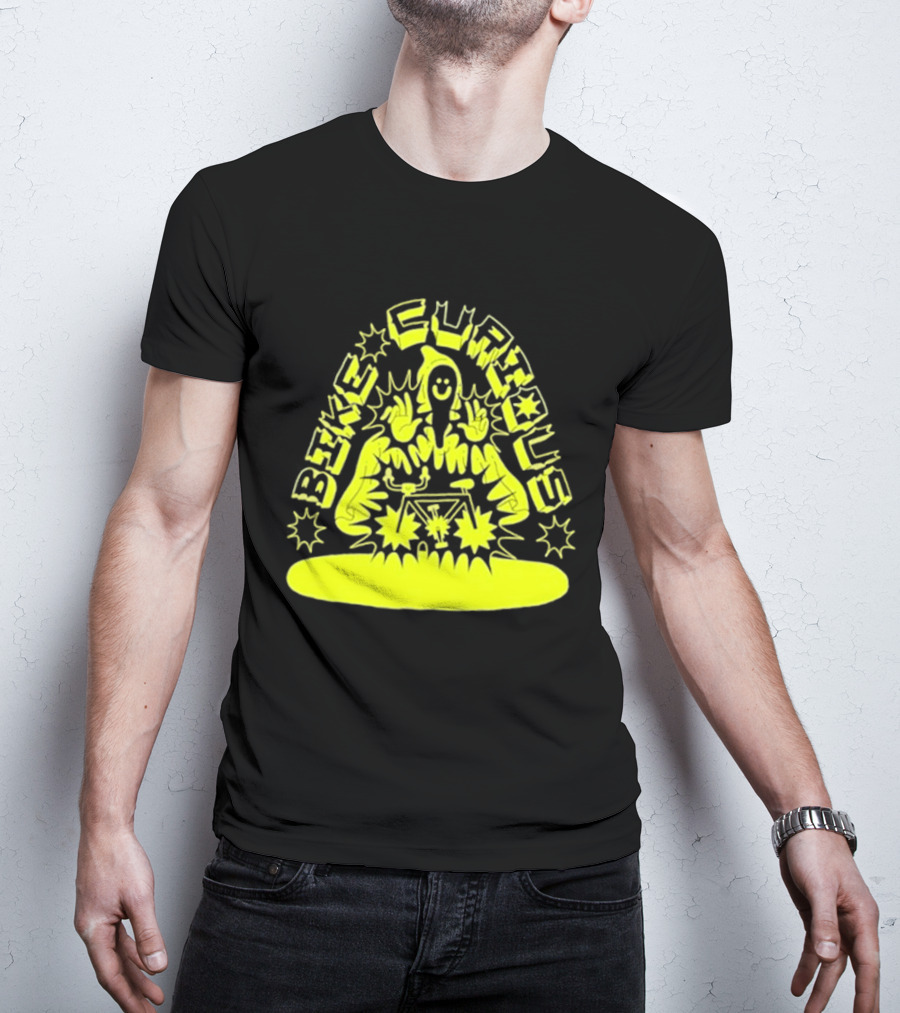 Bike Curious Wizardry Yellow Robe Starburst Biker T-Shirt