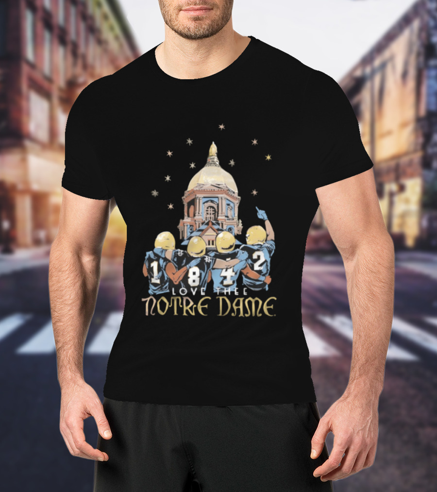 Notre Dame Fighting Irish Love Thee Notre Dame 2026 Football Team Dome Stars T-Shirt