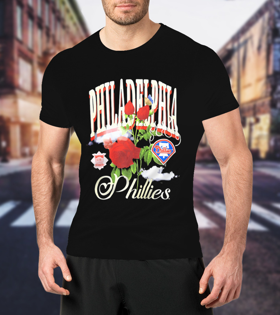 Philadelphia Phillies Roses And Clouds Vintage MLB Fan T-Shirt