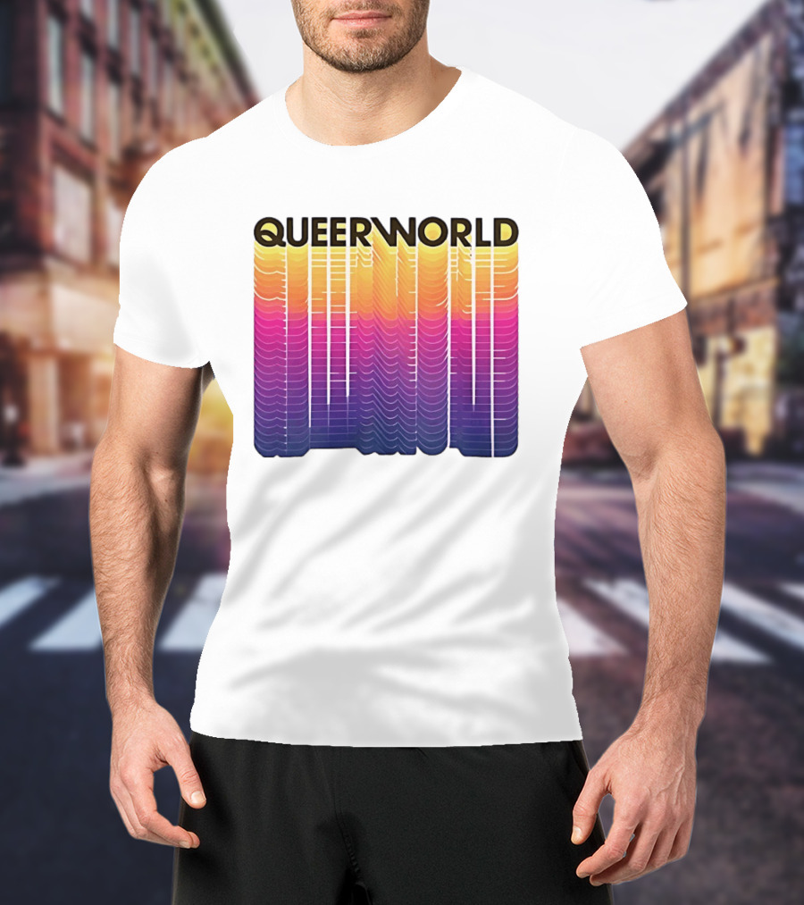 Eternity Queerworld Vibrant Gradient Lines T-Shirt