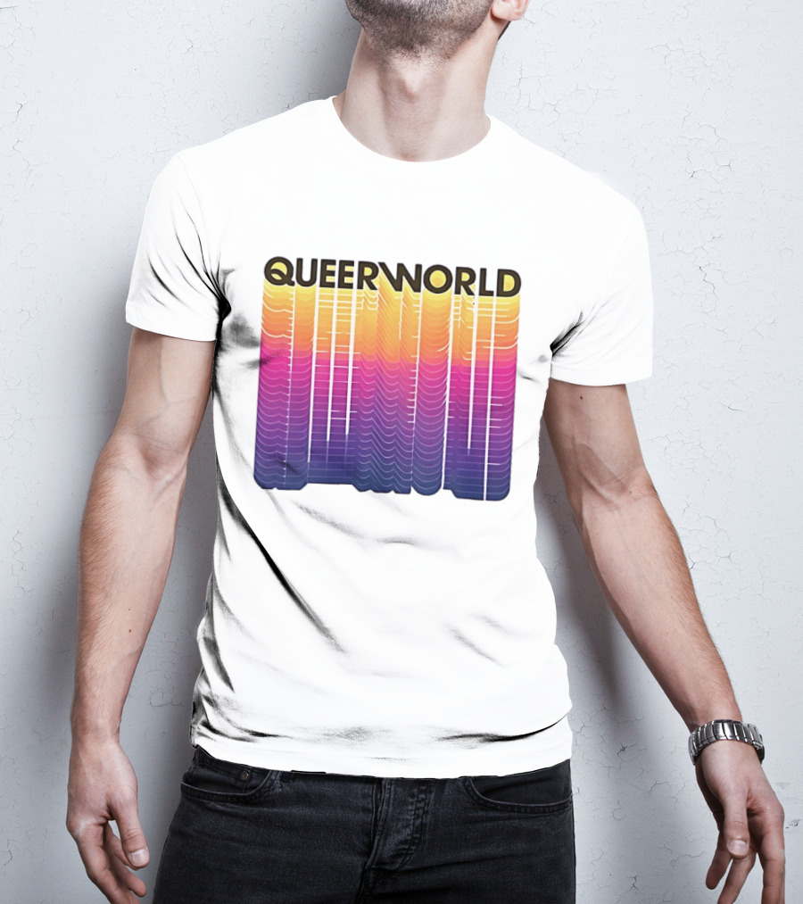 Eternity Queerworld Vibrant Gradient Lines T-Shirt