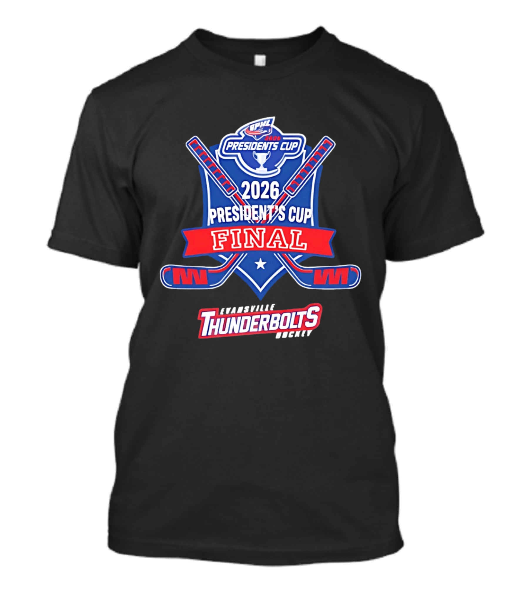 Evansville Thunderbolts Hockey 2026 SPHL Presidents Cup Final T-Shirt