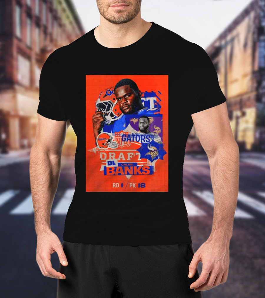 Florida Gators Football Caleb Banks NFL Draft DL Round 1 Pick 18 T-Shirt