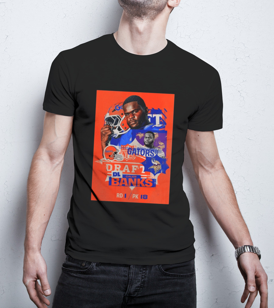 Florida Gators Football Caleb Banks NFL Draft DL Round 1 Pick 18 T-Shirt