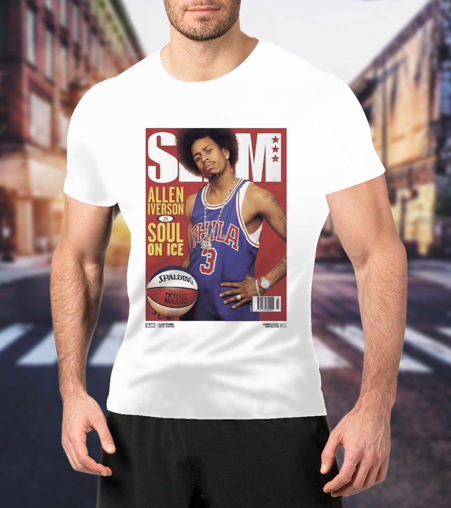 Allen Iverson Slam Cover Philadelphia 76ers Soul On Ice T-Shirt