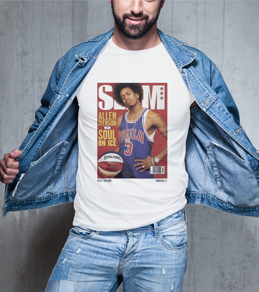 Allen Iverson Slam Cover Philadelphia 76ers Soul On Ice T-Shirt