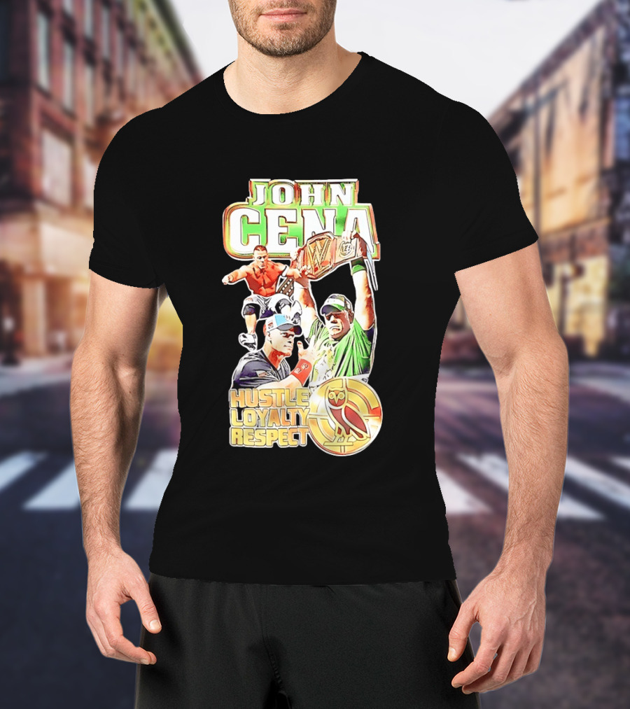 John Cena WWE Hustle Loyalty Respect Championship Victory Featuring OVO Owl T-Shirt