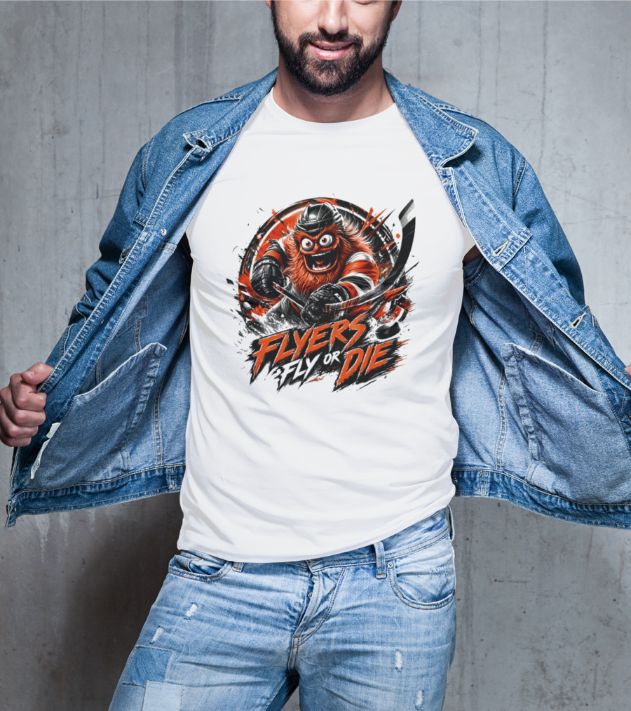 Flyers Hockey Gritty Flyers Fly Or Die NHL 2026 T-Shirt