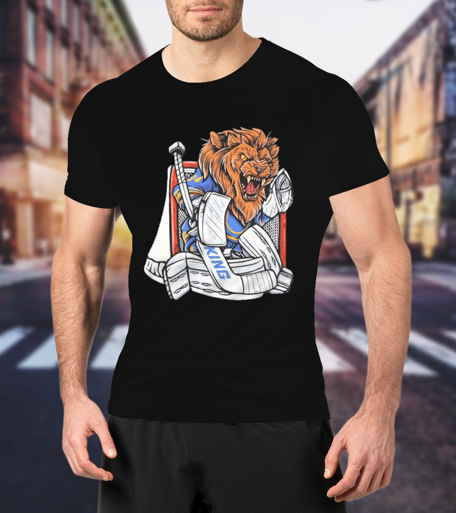 Lion Goalie King Buffalo Sabres Hockey T-Shirt