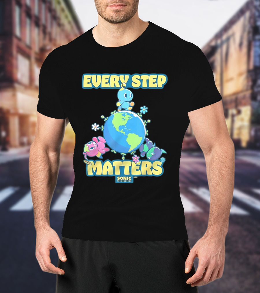 Sonic The Hedgehog Chao Every Step Matters Earth Day T-Shirt