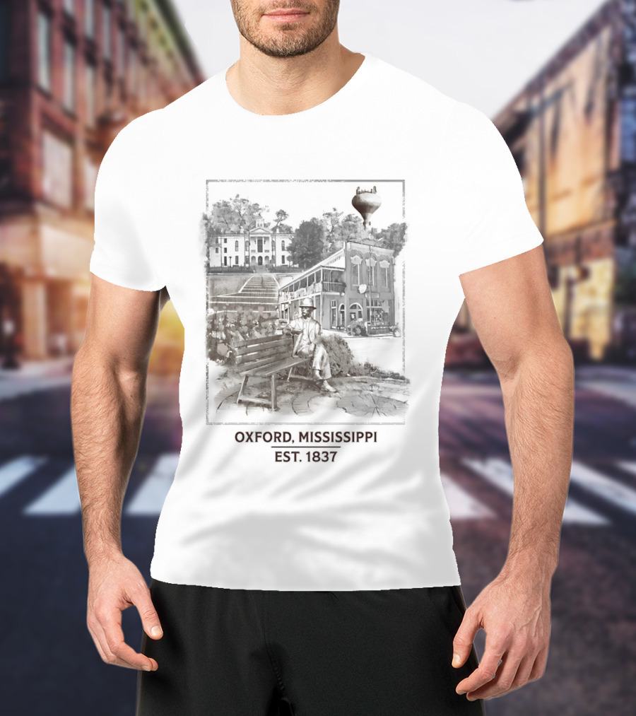 Oxford Mississippi Landmarks Est 1837 Historic Architecture T-Shirt
