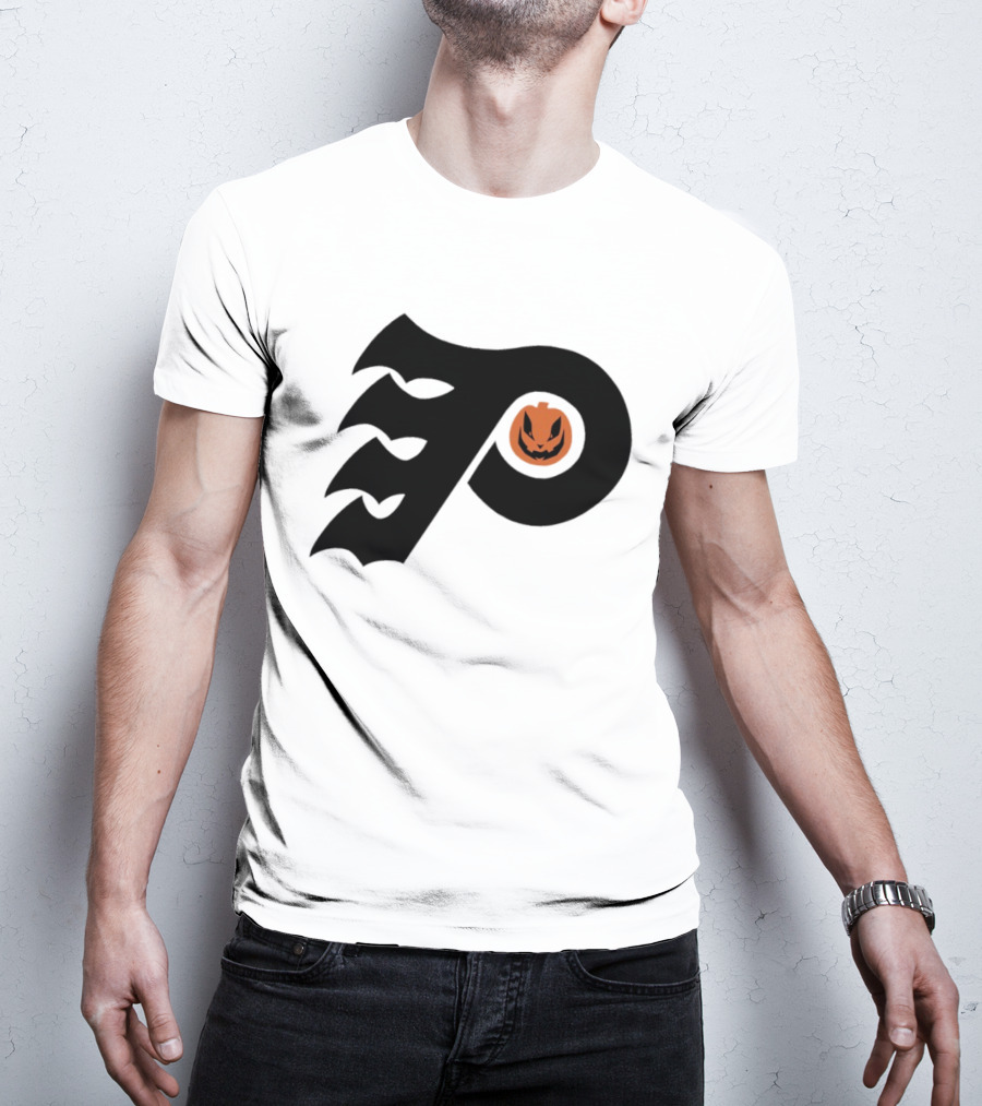 Philadelphia Flyers Pumpkin Face Halloween T-Shirt