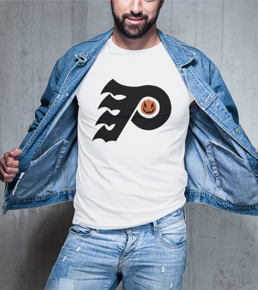 Philadelphia Flyers Pumpkin Face Halloween T-Shirt