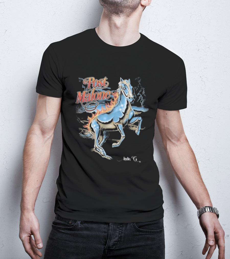 Post Malone Stagecoach 2026 Festival Indio California April 26 The Lightning Horse T-Shirt