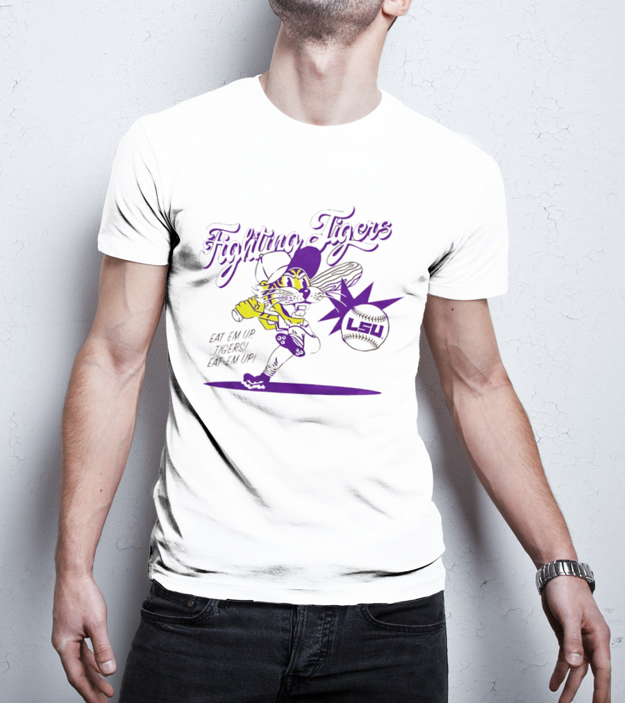 LSU Baseball Fighting Tigers Eat Em Up Tigers Eat Em Up T-Shirt