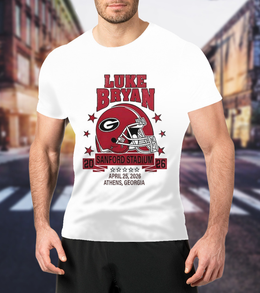 Luke Bryan Sanford Stadium April 26 2026 Athens Georgia Helmet T-Shirt