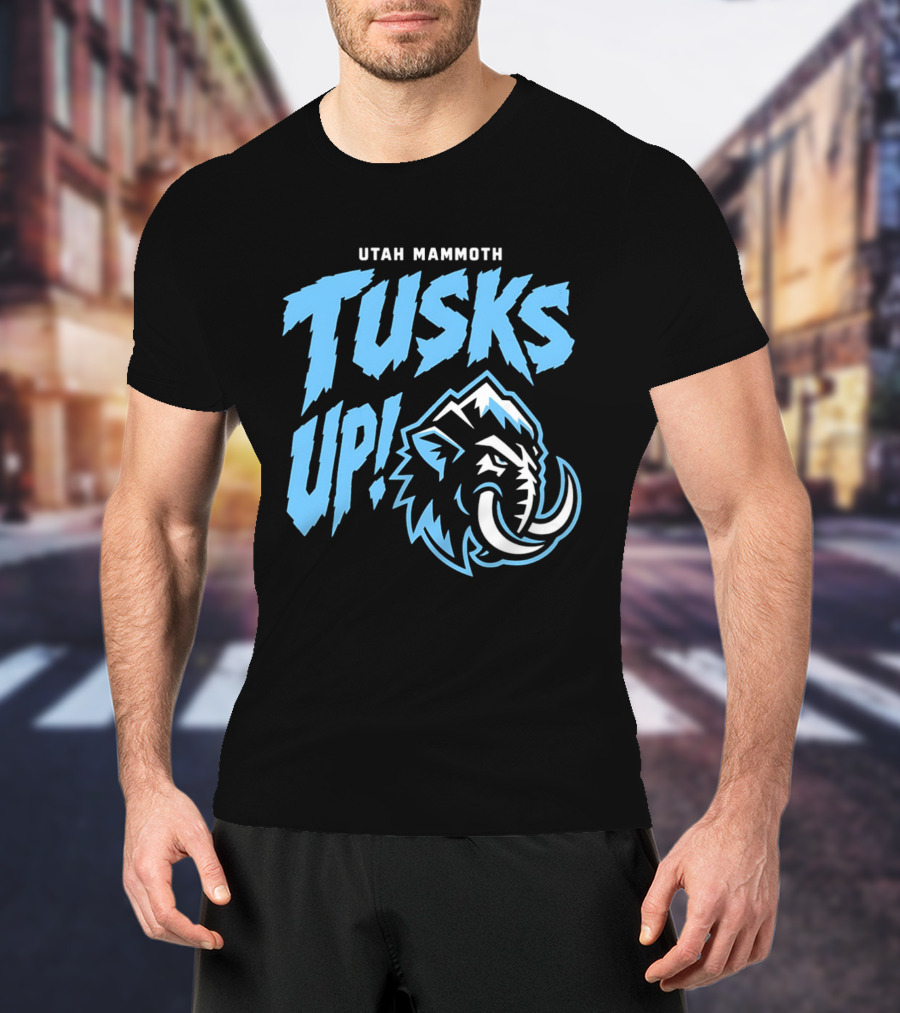 Utah Mammoth Tusks Up Fierce Mammoth Head T-Shirt