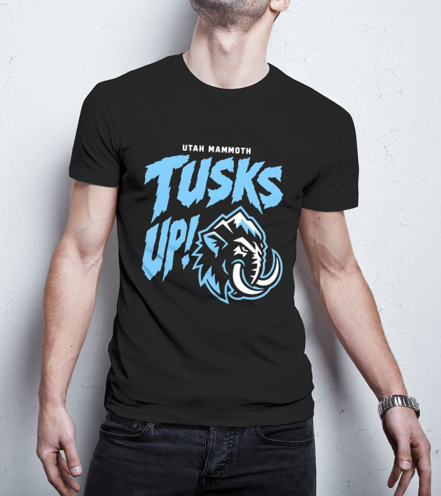 Utah Mammoth Tusks Up Fierce Mammoth Head T-Shirt